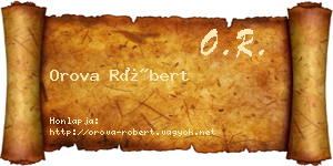 Orova Róbert névjegykártya